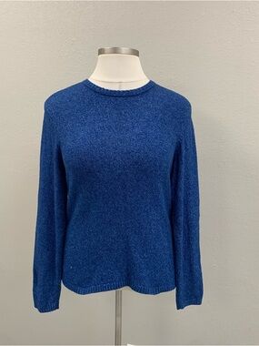 Talbots Royal Blue Textured Crewneck Sweater